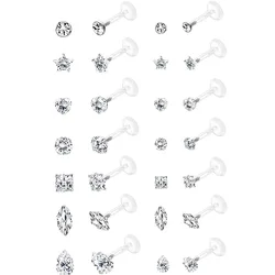 16G Forward Helix Cartilage Tragus Earring Studs Internal Threaded Labret Lip Monroe Ring 8MM Barbell Body Piercing Jewelry