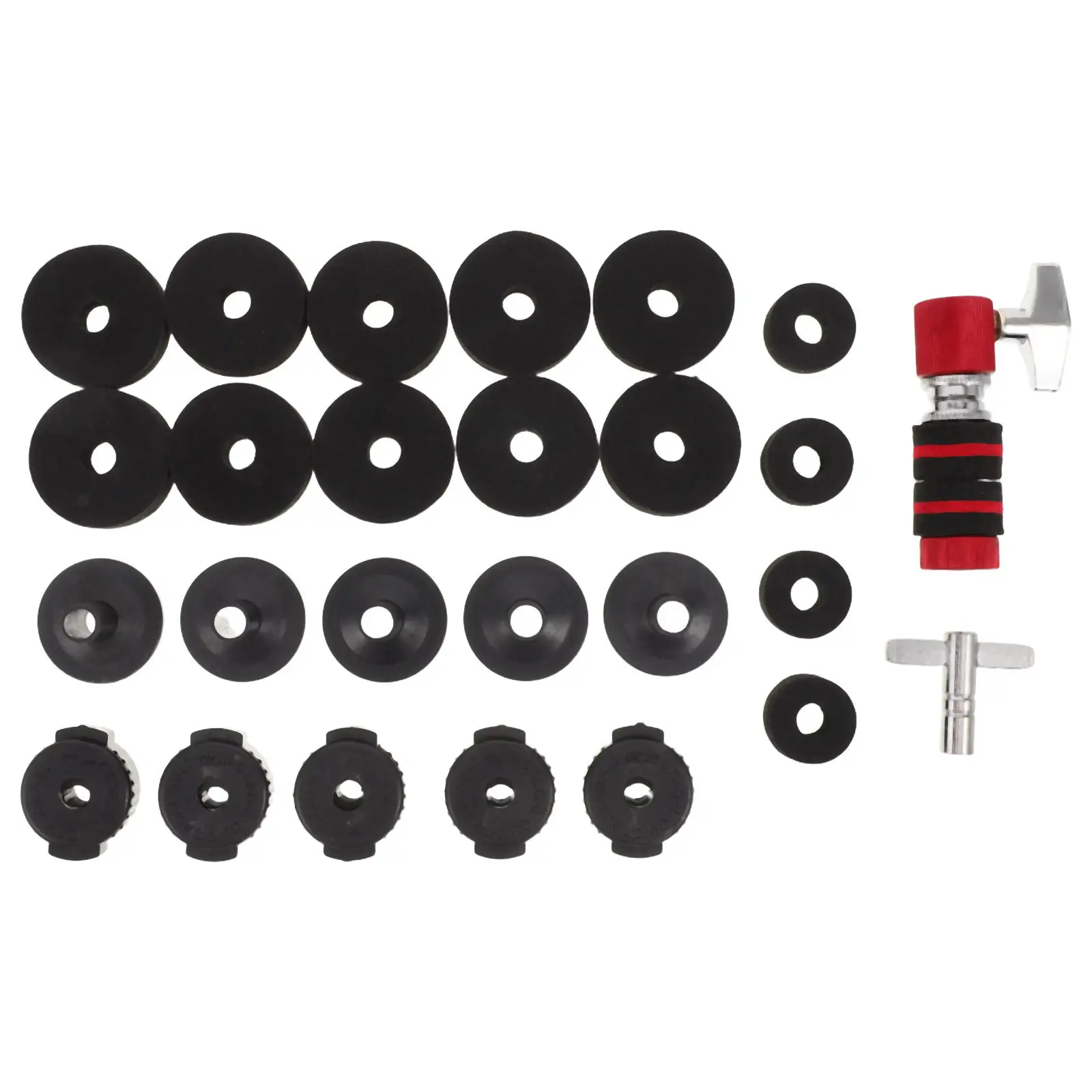 1Set Drum Accessory Bundle Cymbal Replacement Parts Standard Hi-Hat Clutch Cymbal Stand Felt Washers Sleeves Nuts Practice