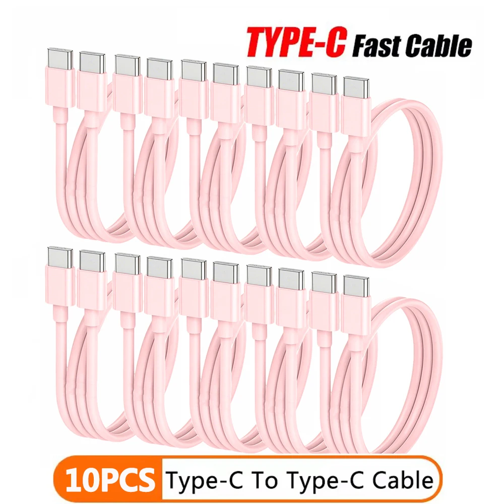 5-10 Stück Typ-C zu Typ-C PD Schnellladekabel für Phone 15 16 Huawei Xiaomi Samsung Typ-C Geflochtenes Kabel Zubehör Datenkabel
