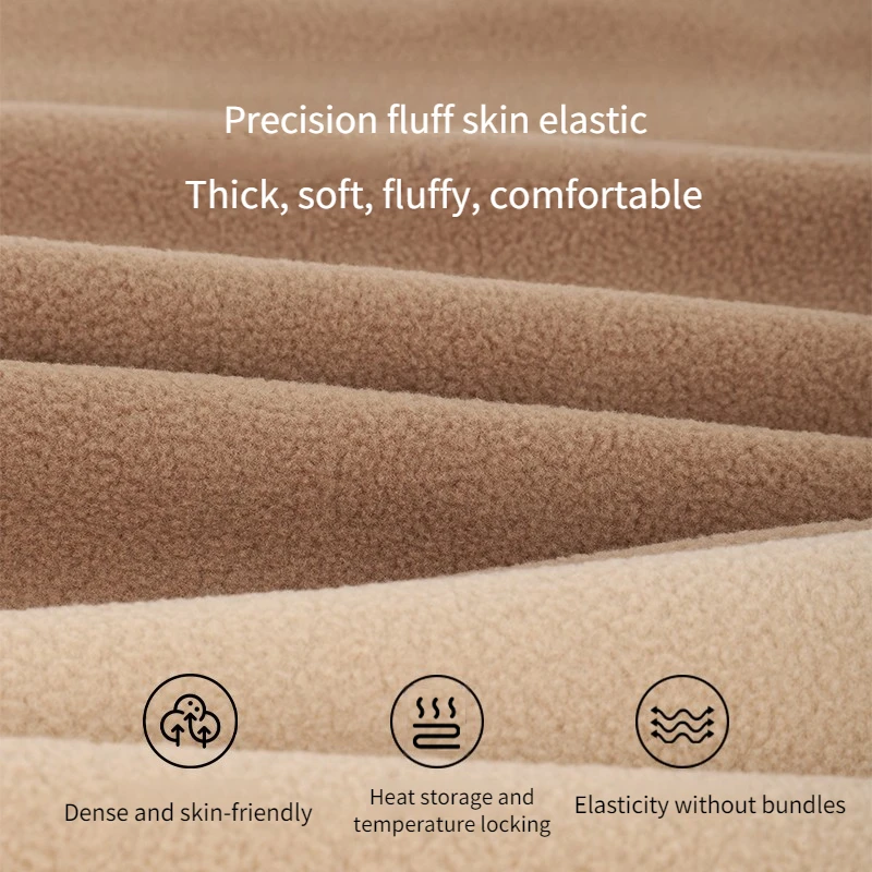 Thickend Polar Fleece Fabric By The Meter for Coat Vest Scarf Doll Pet Nest Sewing Cloth Fluffy Soft Elastic Warm Plain Camel