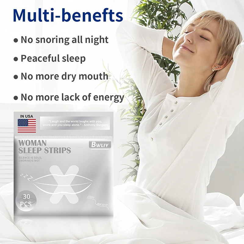 Anti Snoring Mouth Tape Sleep Aid Breathing Nose HealthCare Sticker Better Breath Nasal Strip Close Solution Night Patch