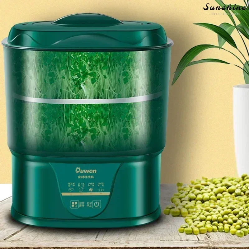 Household Automatic Intelligent Raw Bean Sprouting Machine. Small Bean Sprouts Pots. Soybean Sprout Germination Artifact.