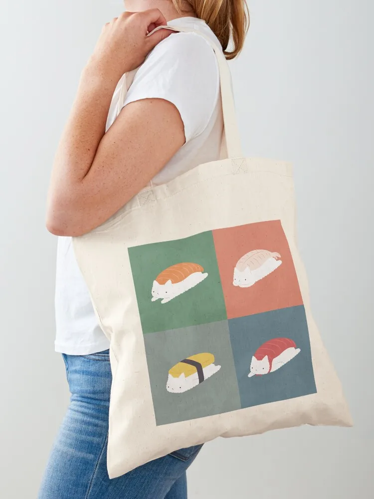 Sushi Cat 2x2 Tote Bag university shopper bag hand bag ladies the tote