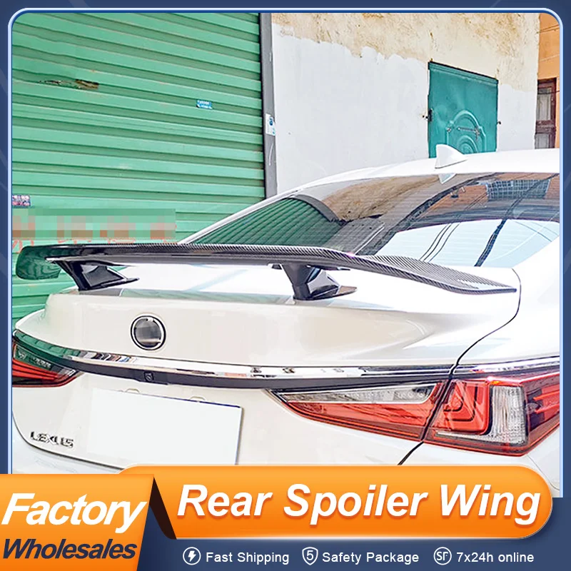 

For Lexus ES Series ES240 250 300 350 06-25 Rear Trunk Lid Car Spoiler Wing Universal Fitment ABS Black Carbon Color Accessories
