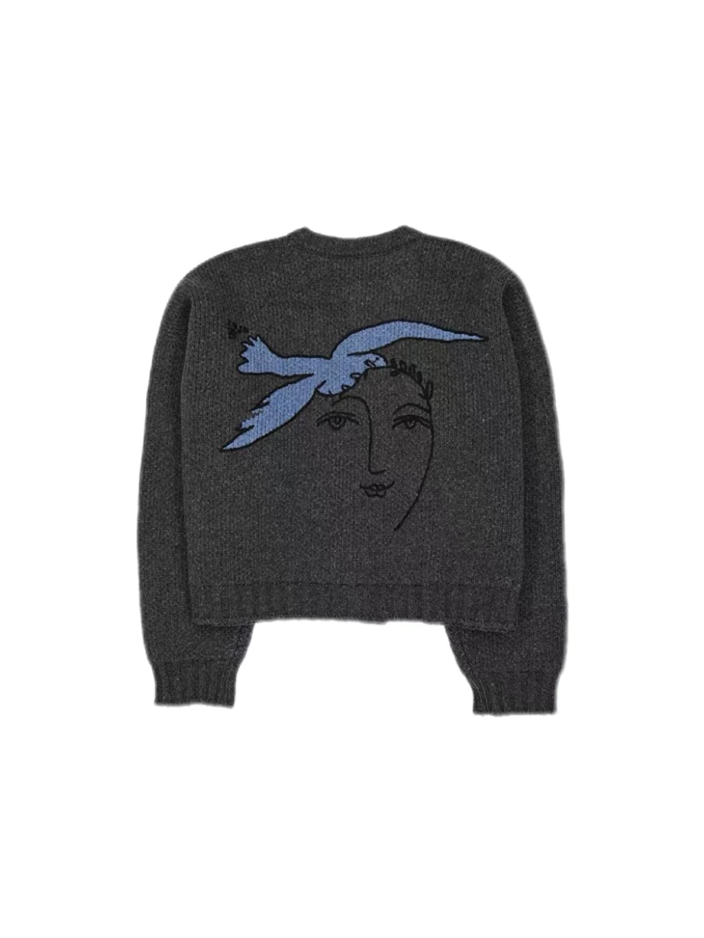 

American Retro Fun Pattern round Ne Knitted Open Cardigan Men's Loose Casual Sweater Jaet Trendy Brand Soft Comfortable