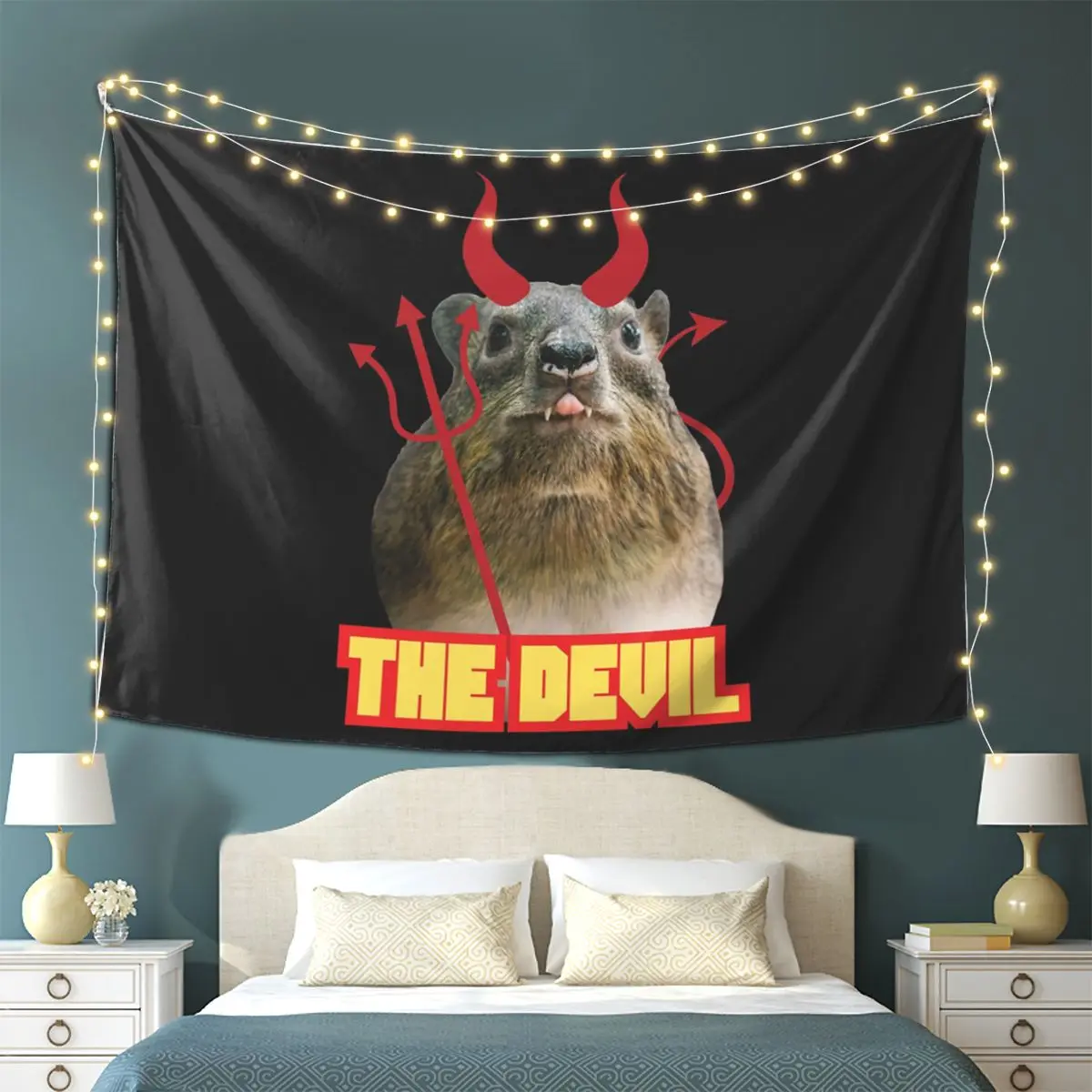 

Rock Hyrax Devil Tapestry Wall Hanging Aesthetic Home Decoration Tapestries for Dorm Room