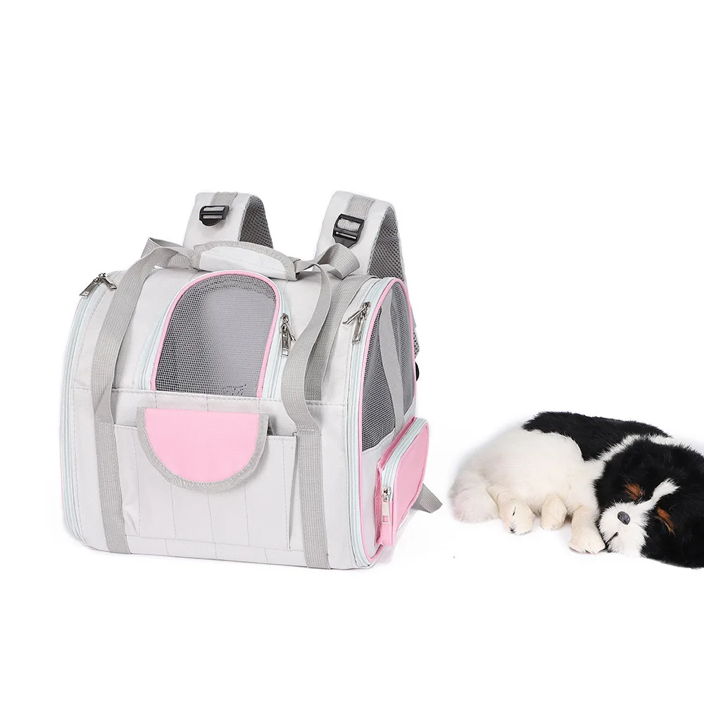 Pet Cat Carrier Backpack Breathable Portable Travel Backpack For Cat And Small Dog With Anti Breakaway Belt