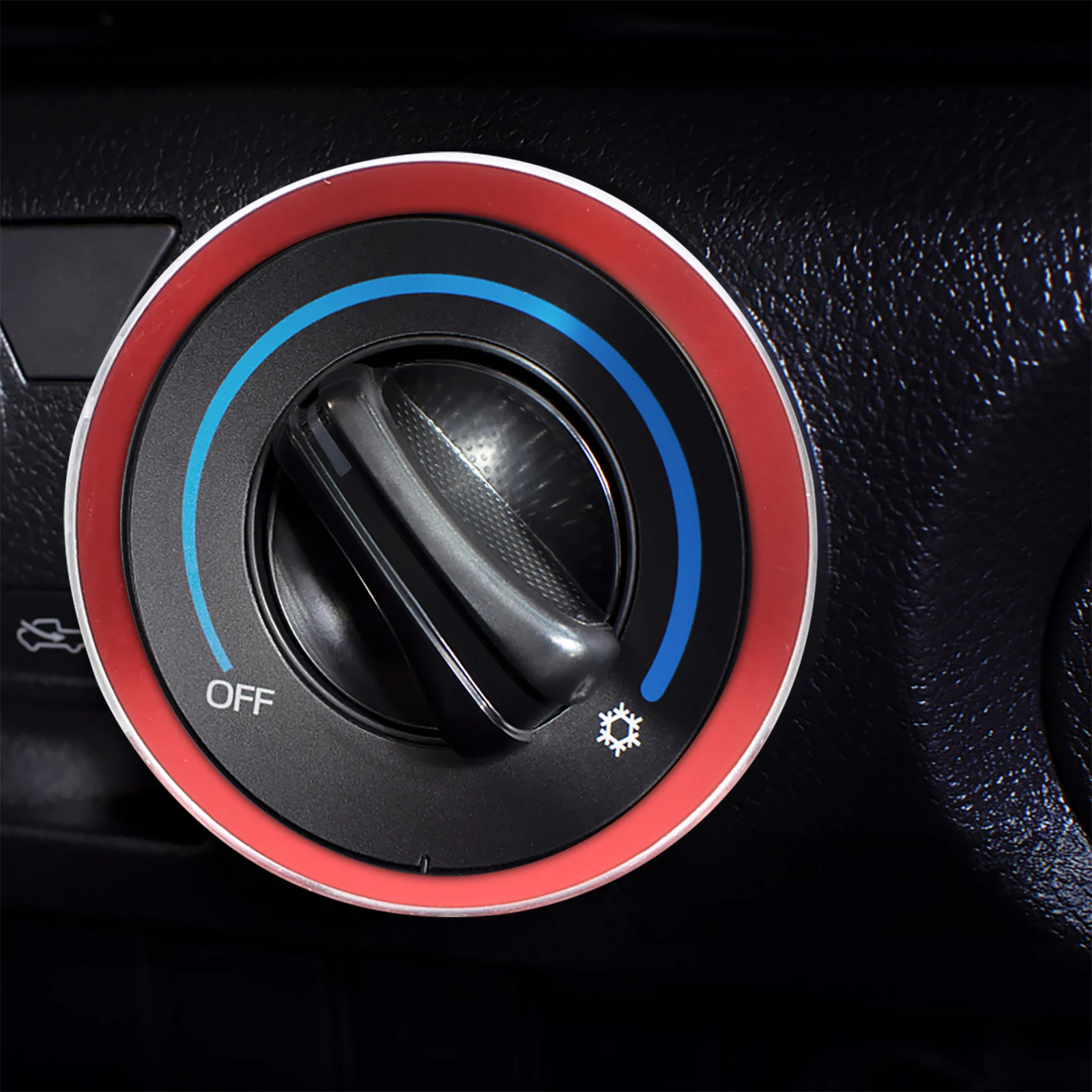 

3pcs Knob Cover Accessories Aluminum Alloy Ac Switch Trim Dustproof Corrosion Resistant Interior Decorative Ring Stylish Upgrade