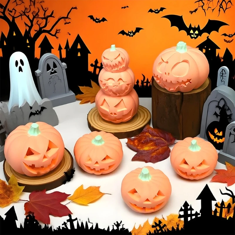 

X6HE Halloween Silicone Mold Skull/Pumpkin Dishwasher Safe Reusable Craft Tool Suitable for Chocolate Decoration