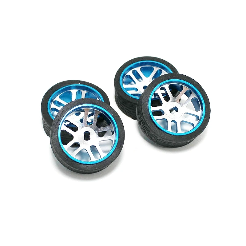 4pcs 24mm 1/28 Racing Tire Tyre Metal Wheel Rim for Wltoys 284131 K969 K979 K989 P929 Kyosho Mini-Z 1:28 RC Car Upgrade Parts