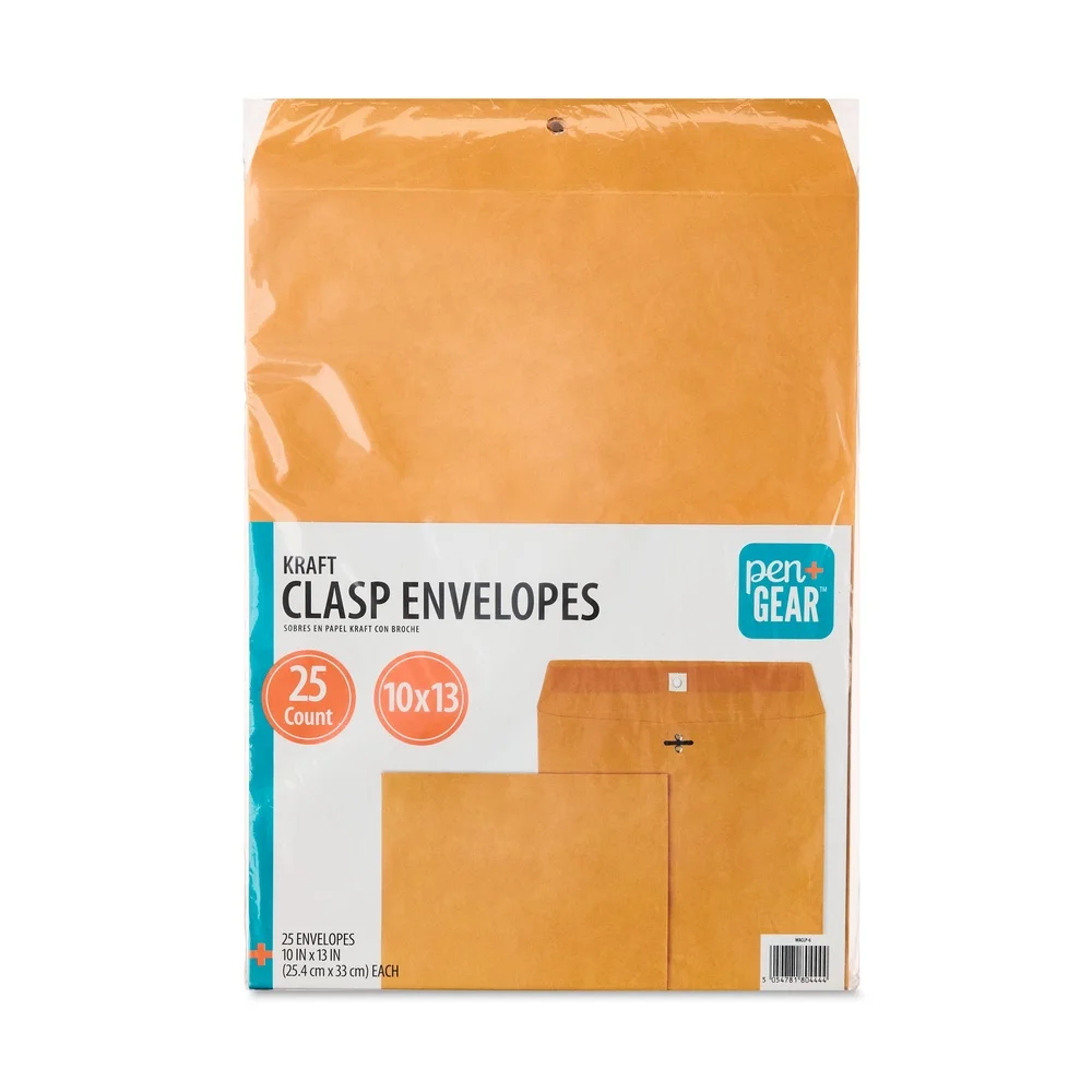Kraft Clasp Envelopes 10x13 Inch 25 Count Heavy Duty Metal Closure Secure Document Storage Ideal Home Office Use