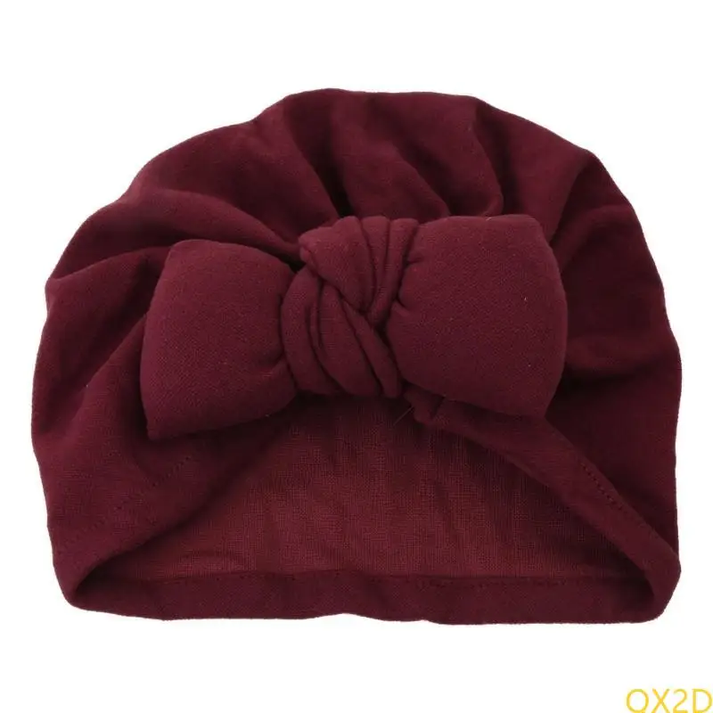 

QX2D Faux Cashmere Baby Hat Warm Autumn Winter Infant Solid Bowknot Bonnet