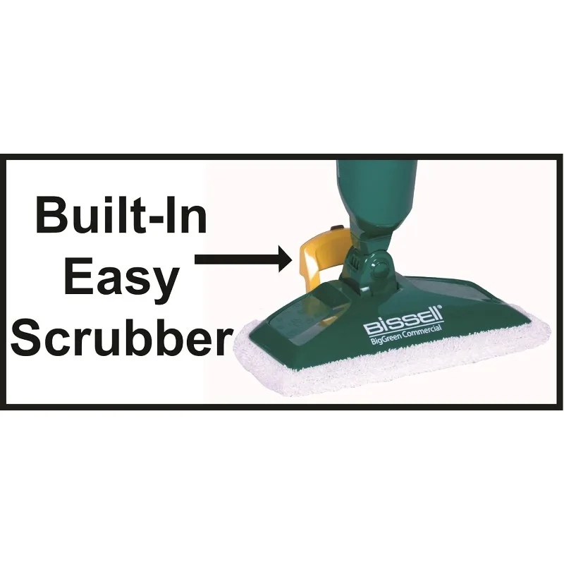 Паровая швабра Bissell Commercial-BGST1566 Power Steamer, ширина 12,5 дюйма, поставляется с двумя мягкими подушечками на каждый день и одной подушечкой для чистки.