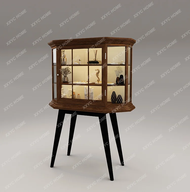 

Retro medieval head jewelry cabinet jewelry store jade boutique retro display cabinet display cabinet customization