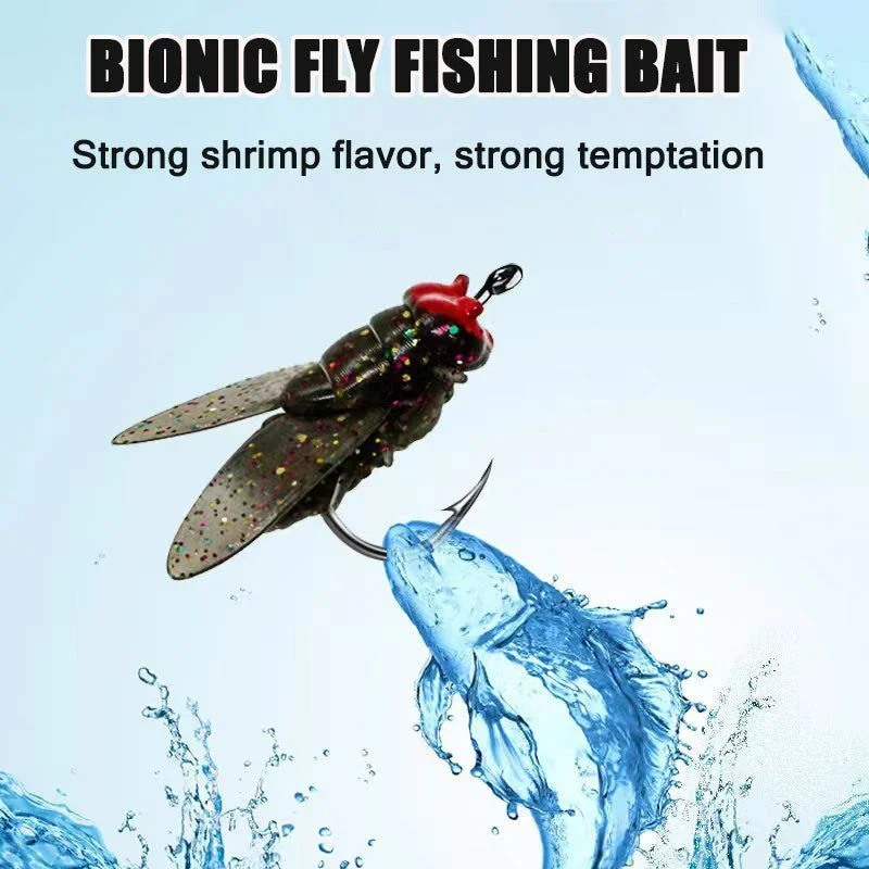 20PCS Bionic Fly Fishing Bait Fly Fishing Lures Wings Insect Fake Lures Reusable Sharp Hook Artificial Bionic Fly Fishing Lures