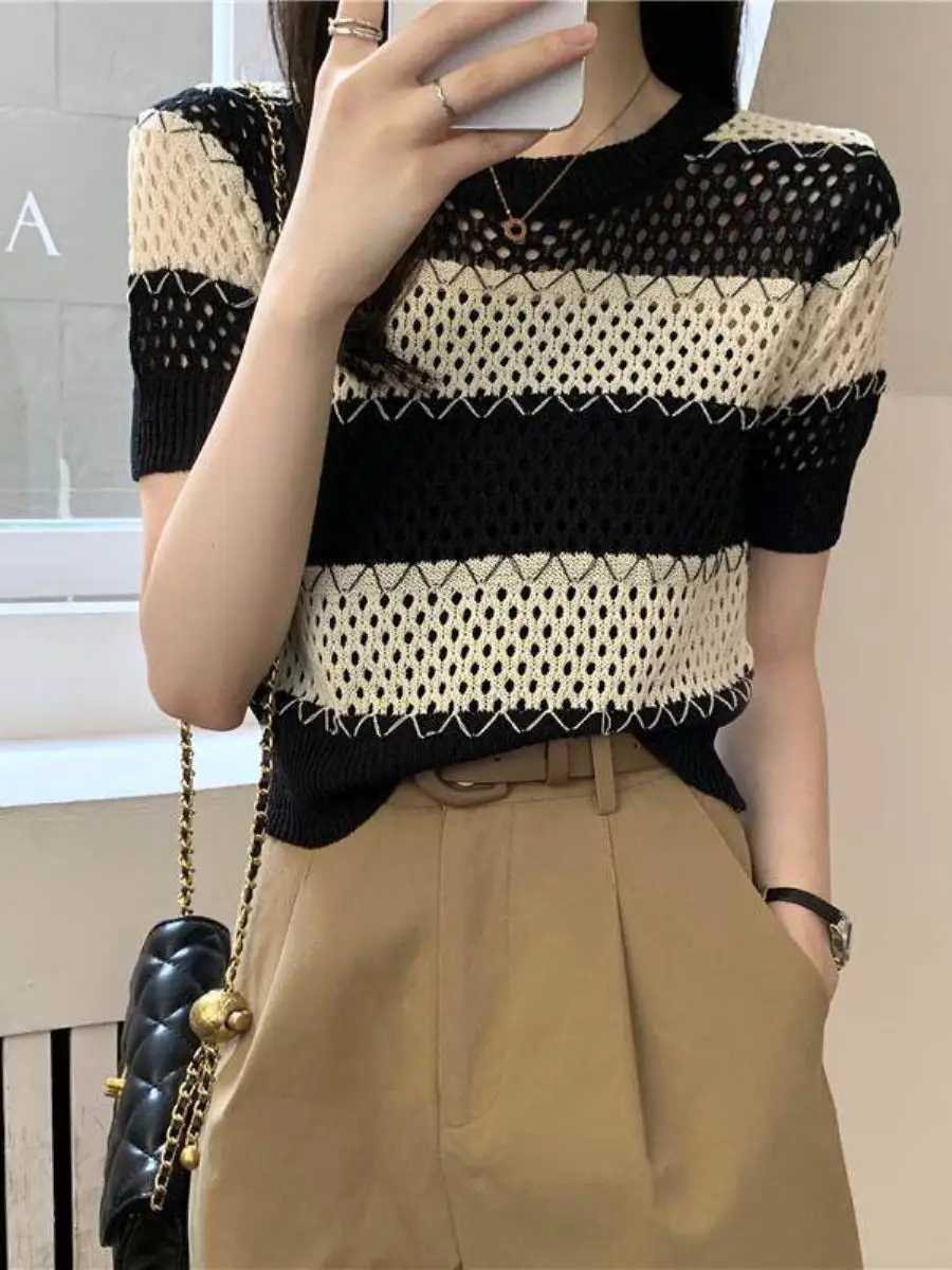 アイスシルクニットカバーアップ半袖tシャツ女性の夏の新しいスタイル通気性薄い日焼け止め3点セット