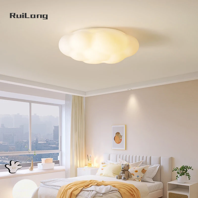 

White Nursery Deco Cloud Ceiling Light For Kids Room Child Baby Boy Girl Bedroom Chandelier Cartoon 3D Cotton Shape Ceiling Lamp
