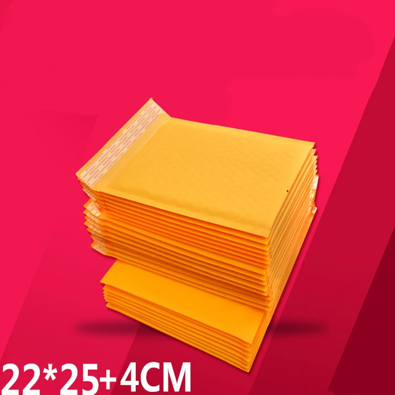 10/50pcs/pack Meduim Thick Shipping Envelopes with Packaing Yellow Waterproof Paper Bubble Mailers Mailing Bags Packing