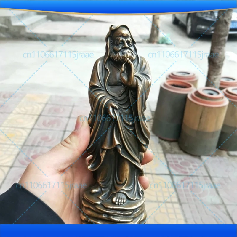 China brass DARUMA Patriarch crafts statue pure brass Seiko antique and old copper home desktop ornament