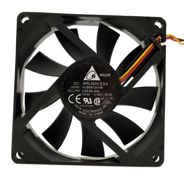

Delta AUB0812VHB 12V 0.30a 8015 3-Wire Speed Cup Chassis Cooling Fan 8cm