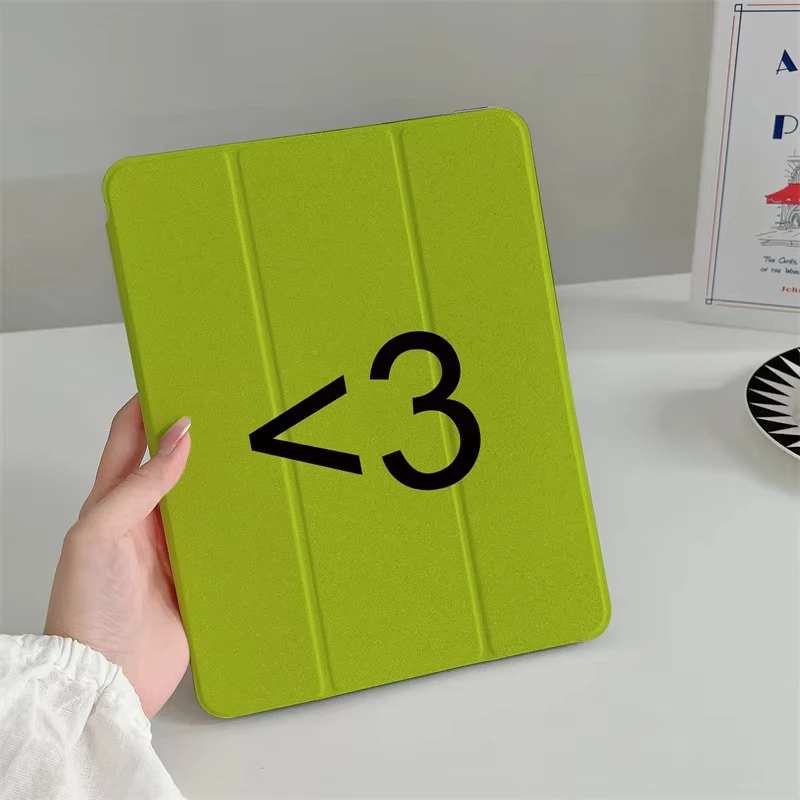 Minimalist Green Letter Tablet Case For iPad Pro 2024 11 inch Air 5/4 10.9 10th 7/8/9 10.2 Air 3 10.5 inch mini 6 5 4 Cover Case