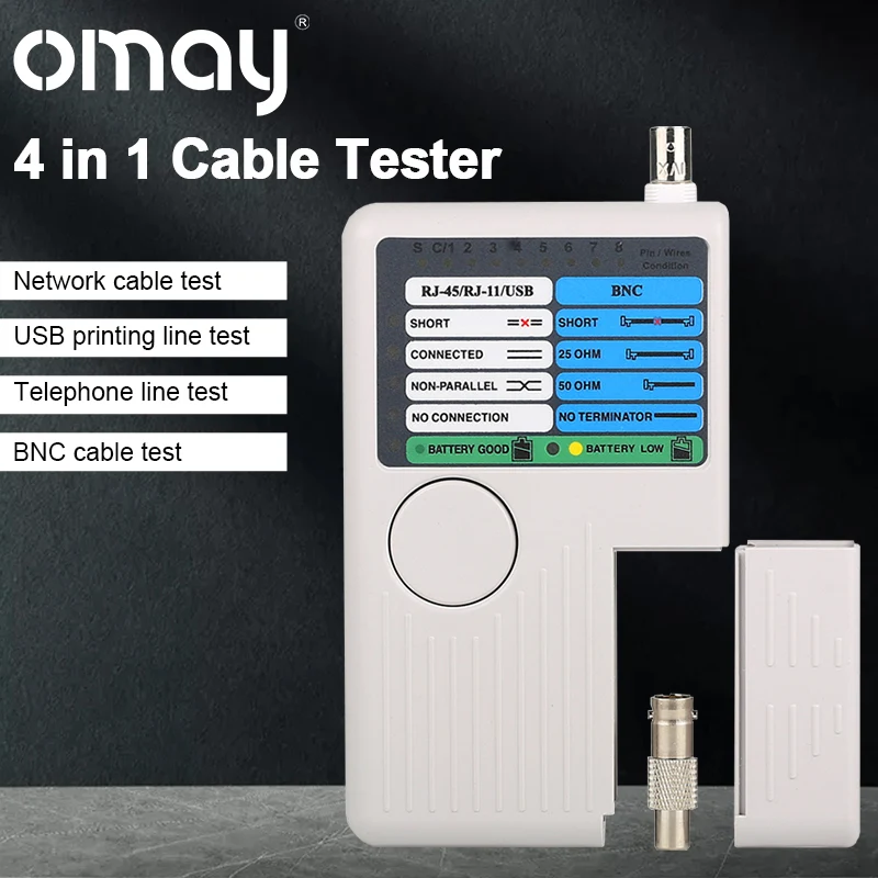 Network Cable Tester Multi-function Tester Four-in-one line Tester Telephone Line Network line BNC Coaxial Cable USB line Tester