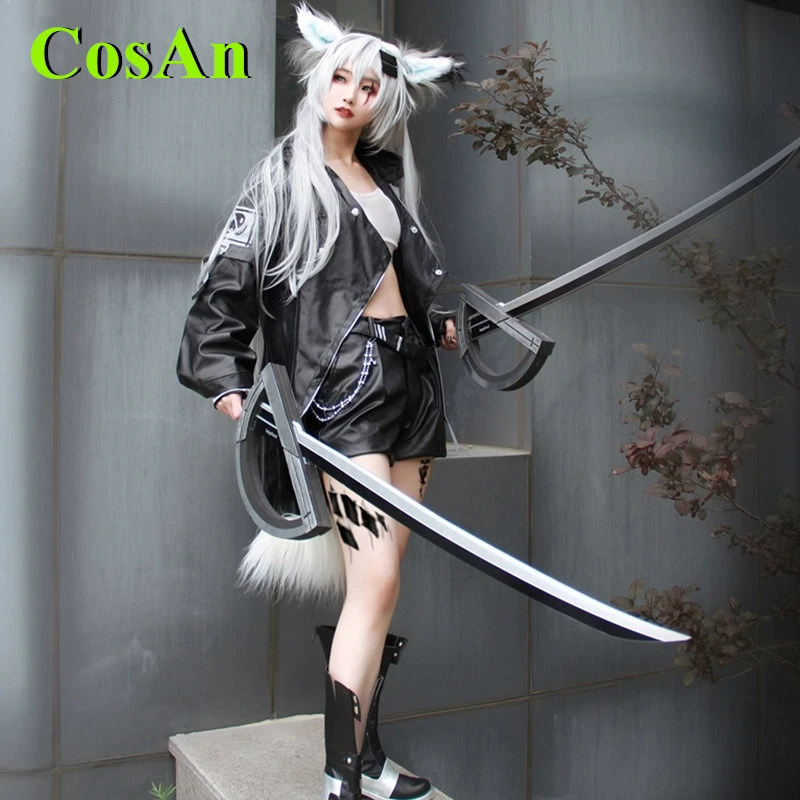 CosAn Game Arknights Lappland Cosplay Costume Fashion Black Combat Uniform Unisex Halloween Party Role Play Clothing