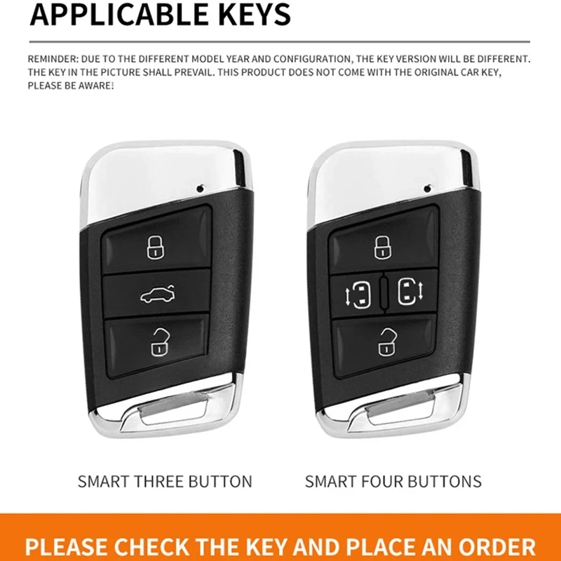 Car TPU Zinc Alloy Key Case Bag For Skoda Superb 2 3 A7 Car Key Chain Car Metal Key Shell Car Interior Decoration Accessories