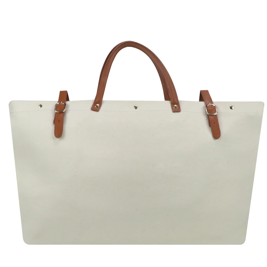 

Gorfia fashion canvas handbag with PU leather handle large capacity leisure travel shopping beach daily trend shoulder bag