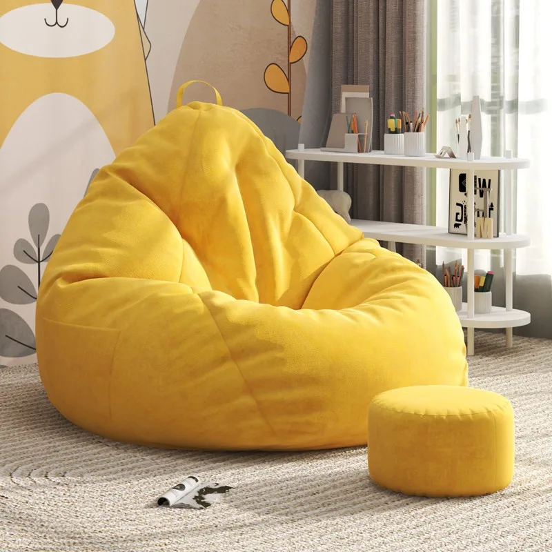 الأصفر مصمم كسول أريكة بنمط حقيبة الفول غرفة المعيشة اليابانية الفردية كسول أريكة بنمط حقيبة الفول الصالات Divano Soggiorno أثاث المنزل #1