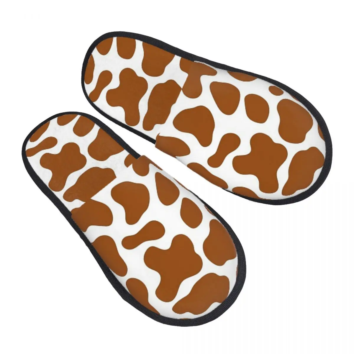 Custom Cow Brown Spots Cute Cow Skin Pattern Slippers Memory Foam Warm Soft Women House Slipper Indoor Fluffy Shoes