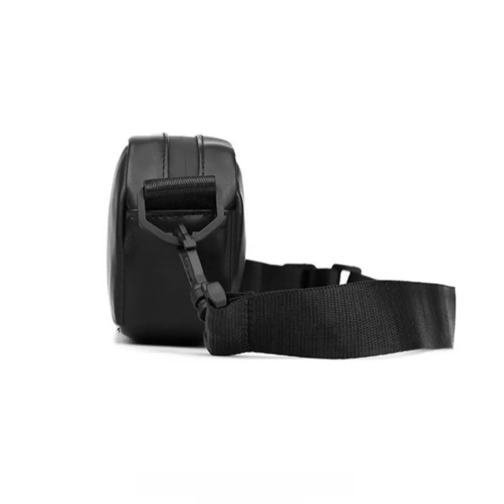 PU Leather Men's Phone Bag High-end with Small Hanging Bag Mobile Phone Chest Bags Square Zipper Black Crossbody Bag Outdoor