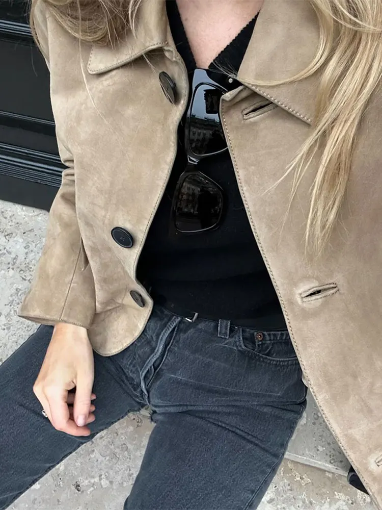 Jackets For Womens Autumn Fashion Solid Front Pockets Button Long Sleeve Jacket Elegant Woman Casual Outerwear Coat