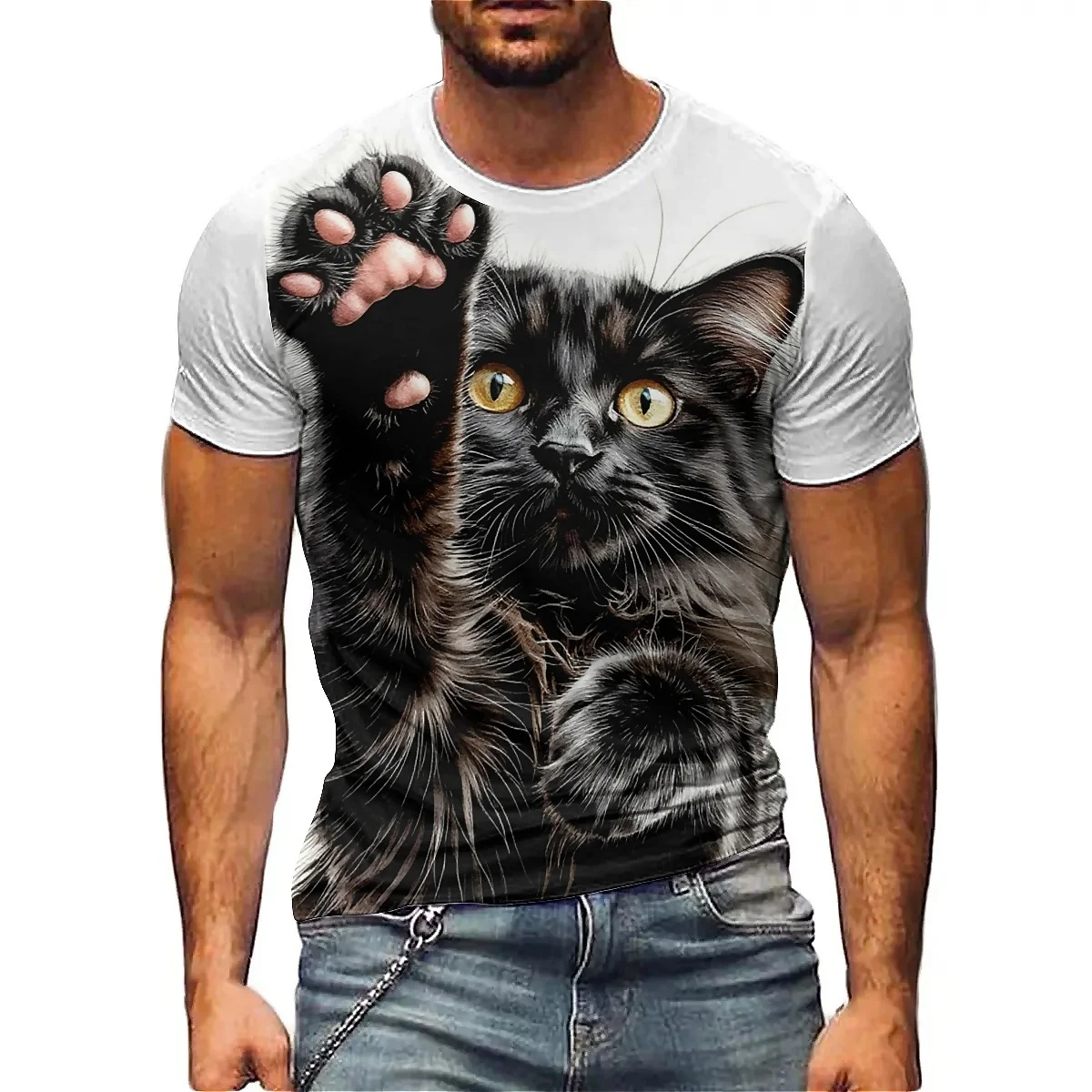 Geometric Abstract Men's 3D Printed Short-Sleeve T-Shirt - Youth Men's Basic Top
