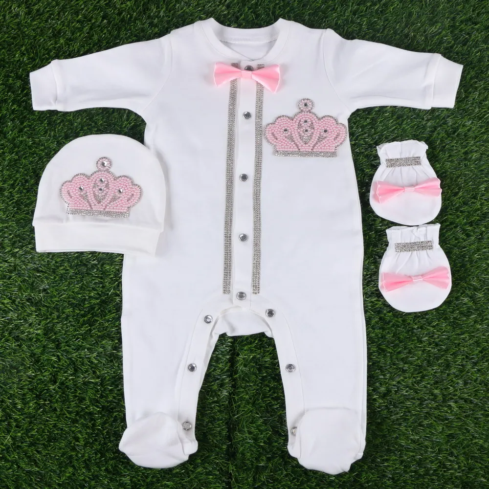 

baby rompers for newborns 1 sets 0-6 months babys boys girls crown design custom