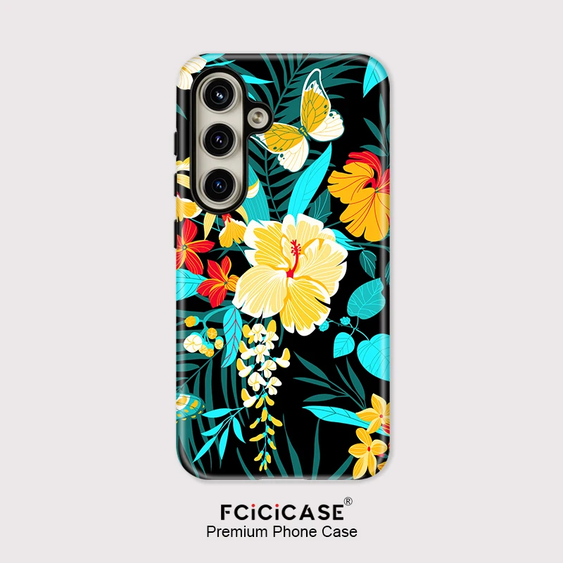 Мягкий силиконовый акриловый чехол Fcicicase для телефона Samsung Galaxy A26 A36 A36 5G A56 A16, чехол с узором в виде цветка, бабочки и листьев