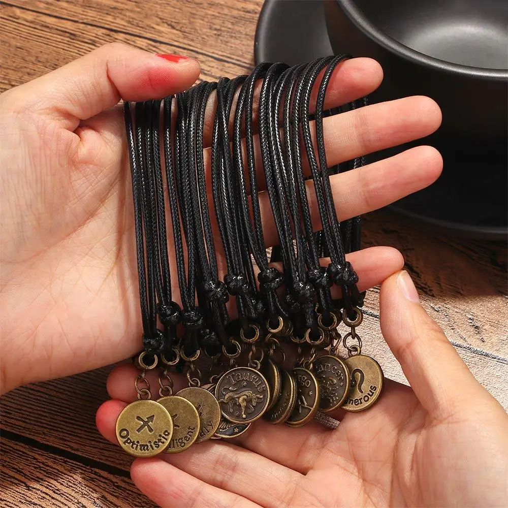 Japan Ankle Chain Personality Bracelet Black Rope Sandal Foot Chain 12 Constellations Anklet Foot Jewelry