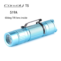 Cyan Convoy T5 Flashlight with 519A Linterna Led High CRI AA 14500 Torch Mini Flash Light 60deg TIR Lens Work Light Latarka