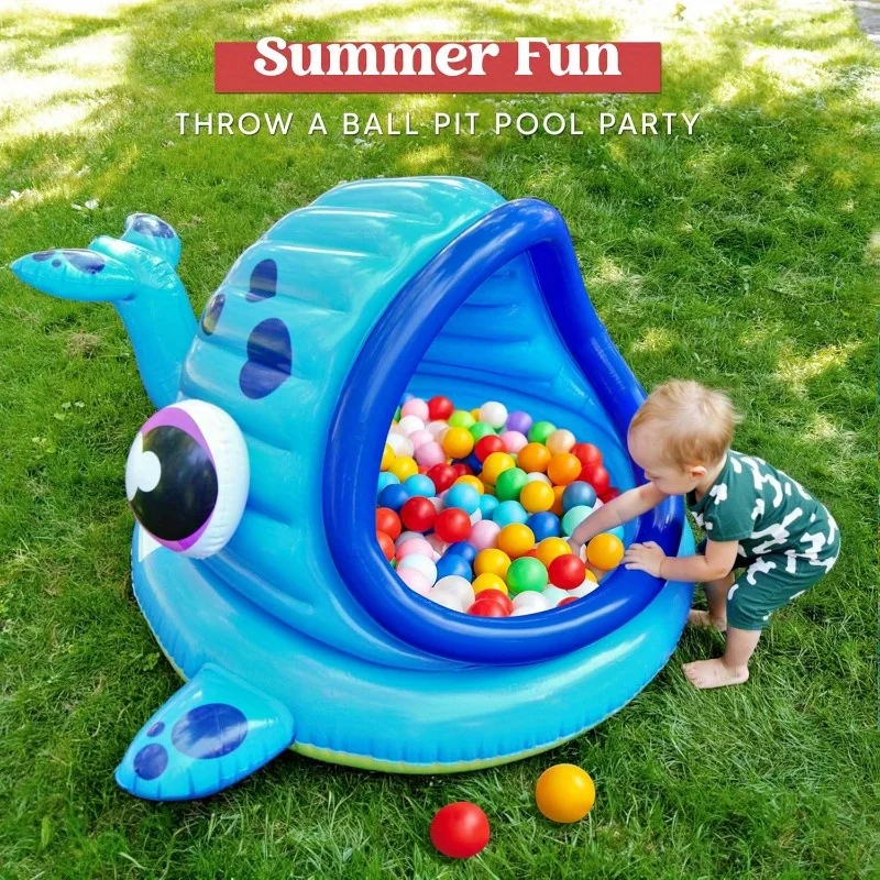 Joyfy Inflatable Shade Kiddie Pool Whale Baby Pool Tent Infant Swimming Pool  Blow Up Toddler Pool for Swim Party Toys Summer