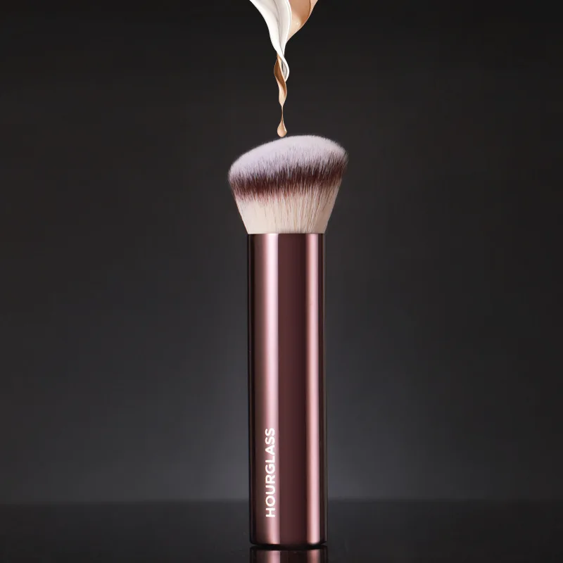 Hourglass brocha de maquillaje de base en ángulo, Doble Uso de mango de Metal seco y húmedo, tubo de aluminio, cosmético de alta calidad, maquillaje femenino