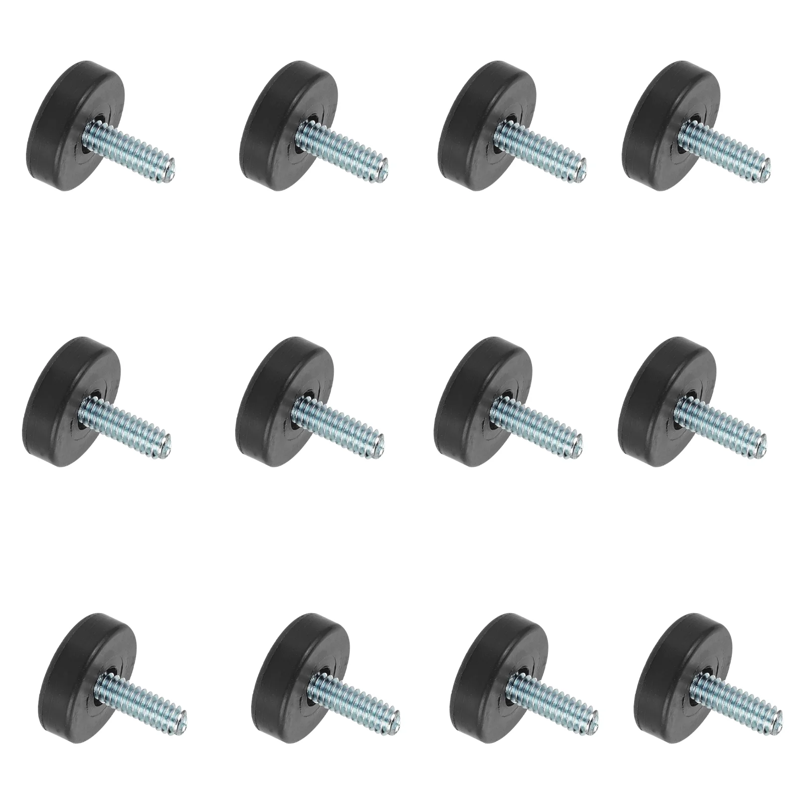 12 Pcs Furniture Mat Table Levelers Adjustable Holder Feet Screw on Alloy Iron and Leveling Screws Office Band
