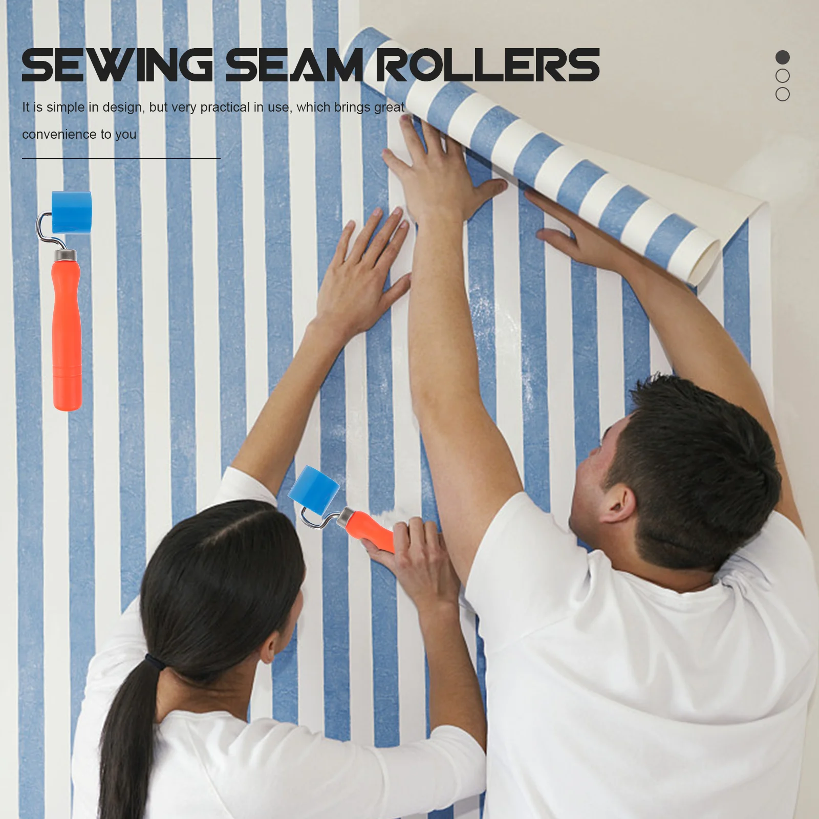 أسطوانة التماس لخياطة اللحف، أسطوانة الضغط المحمولة، مقبض مريح، أداة ضغط التماس على ورق الحائط، ديكور المنزل #4