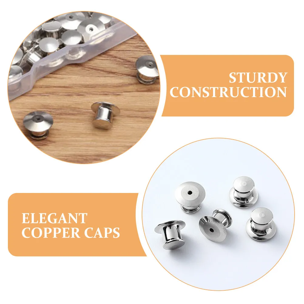 30Pcs Versatile Metal Tie Clips and Lapel Pins Detachable Locking Clasps Secure Pin Backs Copper Finish for Everyday Formal