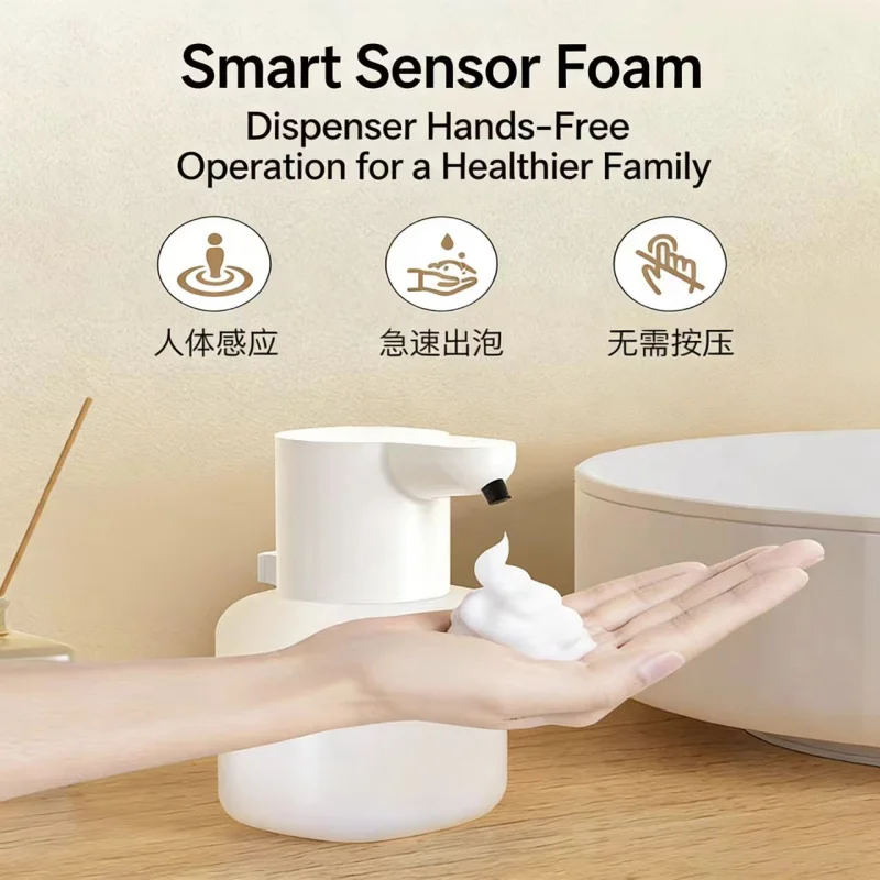 

Automatic Sensor Soap Dispenser Touchless Foam Hand Dish Soap Dispenser for Bathroom Kitchen Hotel Portable