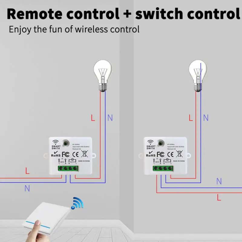 

433MHZ Mini On-off Switch Controller Module Smart Remote Control Voice Control Switch Module Smart Home