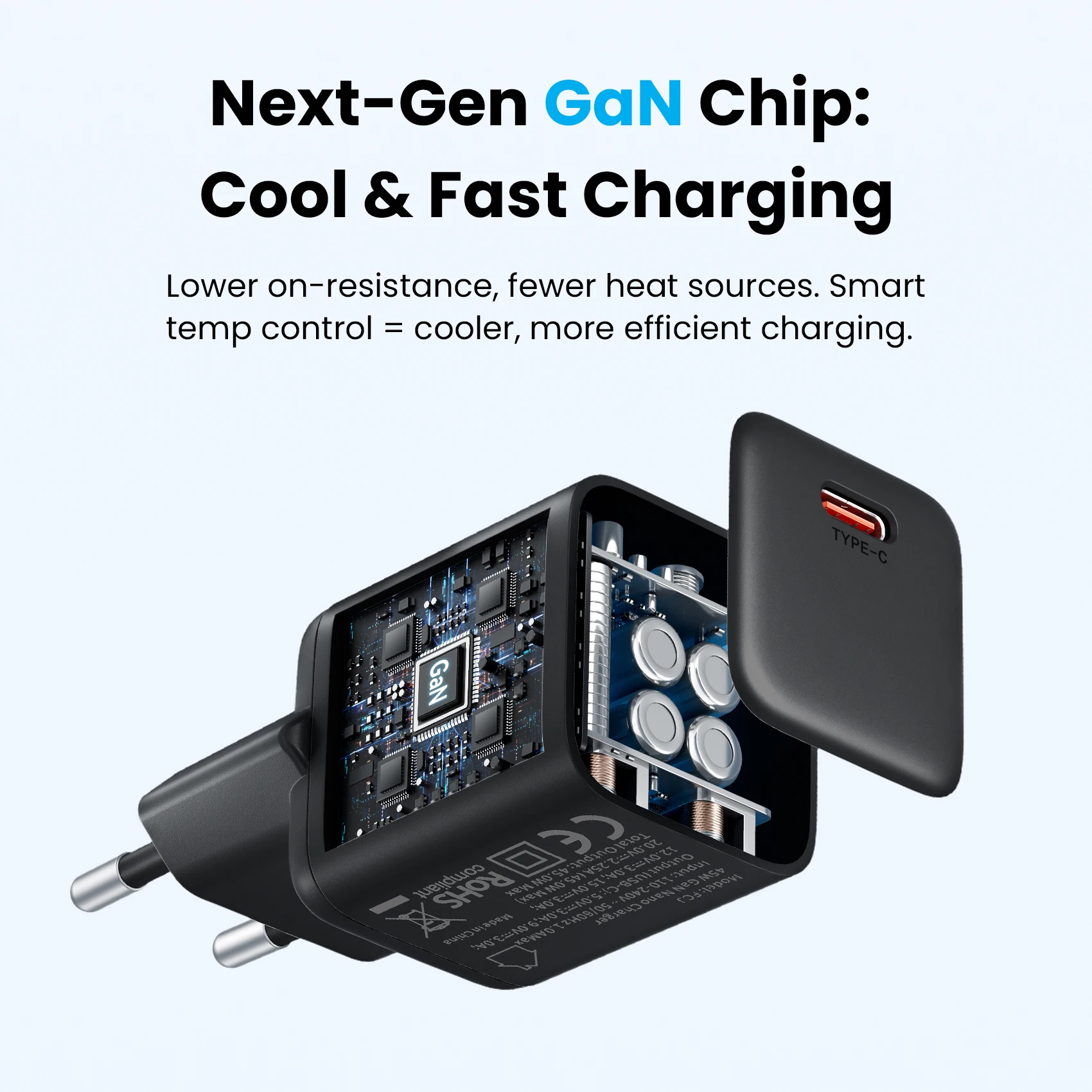 Vention 45W GaN Fast Charger PD3.0 PPS Compact Wall USB C with CE FCC for MacBook Air iPhone 16 15 14 Samsung Galaxy view 4