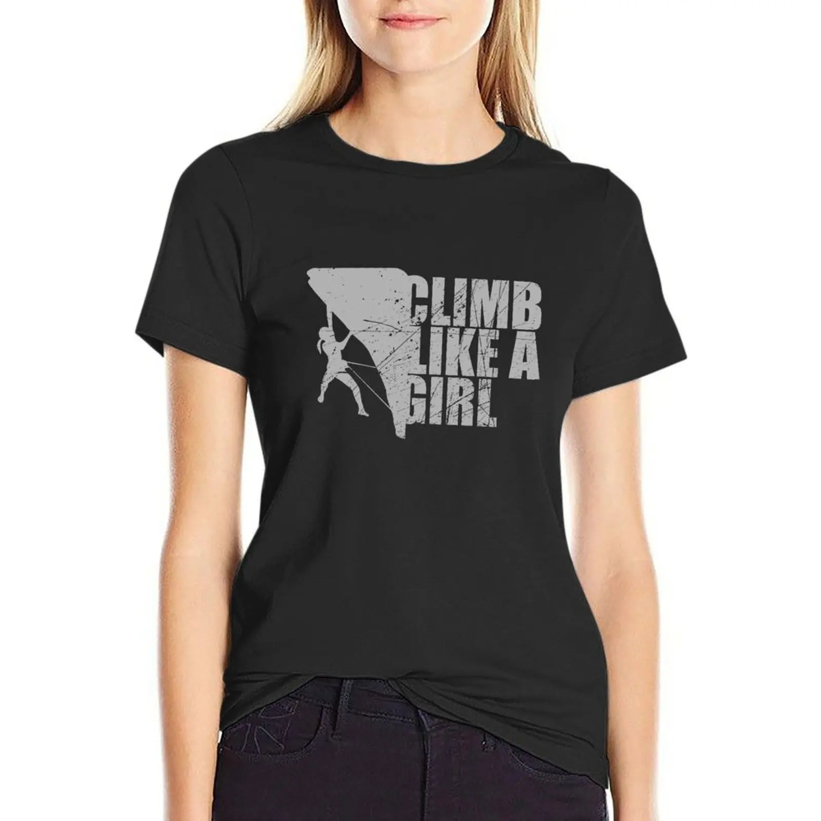 

Climb Like A Girl T-Shirt plus size tops summer clothes Women clothing