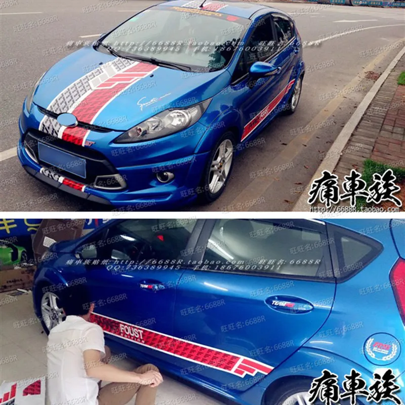 Car sticker FOR Ford Fiesta Focus exterior ST racing car decoration modification whole car decal film