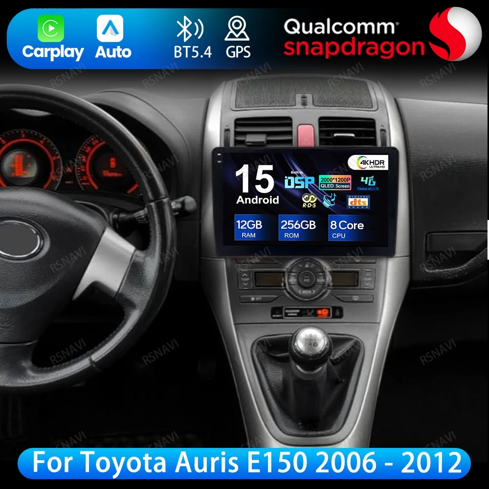 

Android 15 For Toyota Auris E150 2006 - 2012 Multimedia QLED 4G LTE BT Head Unit DSP Wireless Carplay Auto Car Radio 5G WIFI DVD