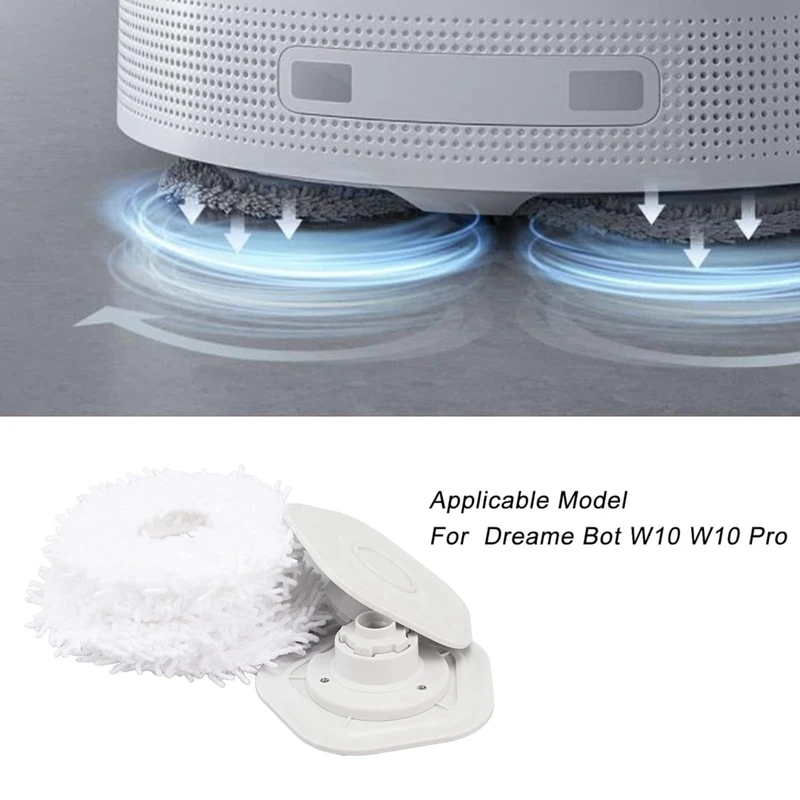 Mop Pano para Aspirador, Esfregando Almofadas de Substituição, Suporte para Dreame Bot W10, W10 Pro, Robô Varrendo, Peças De Reposição
